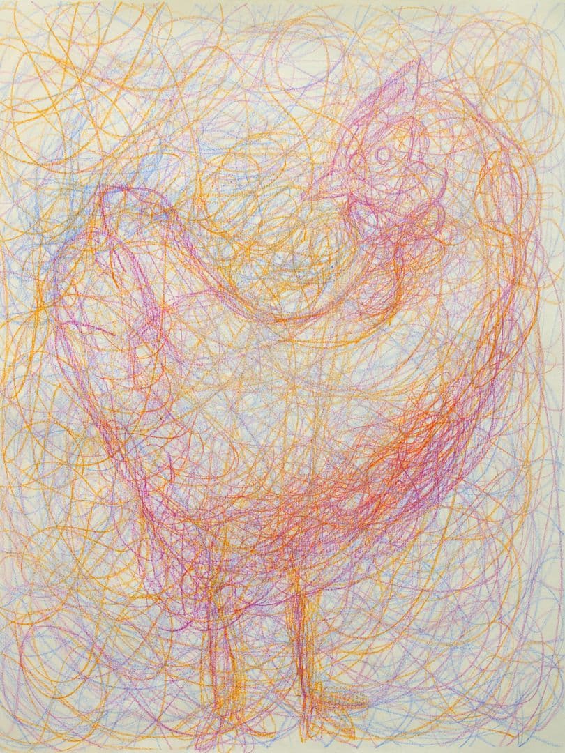 Dynamisch lijn tekening kip