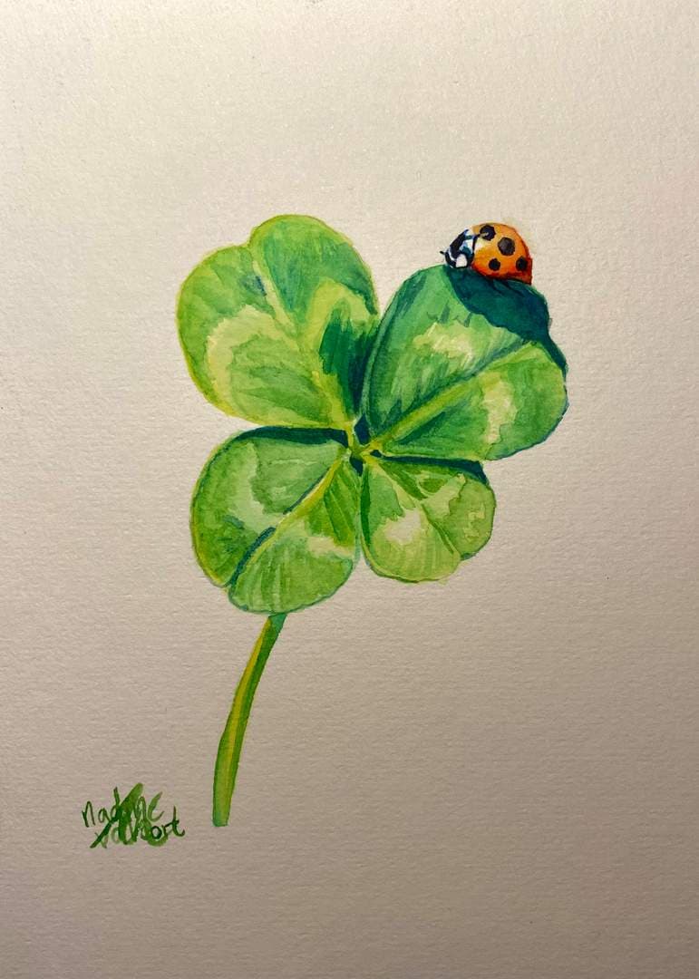 Lieveheersbeestje op klaverblad